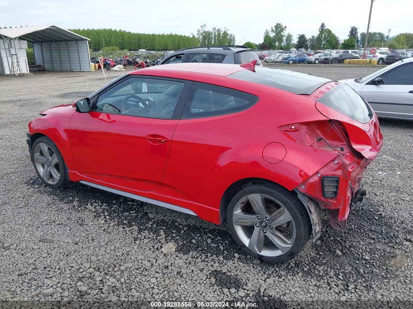 2014 Hyundai Veloster Turbo W/Black VIN: KMHTC6AE5EU196319 Lot: 39288558