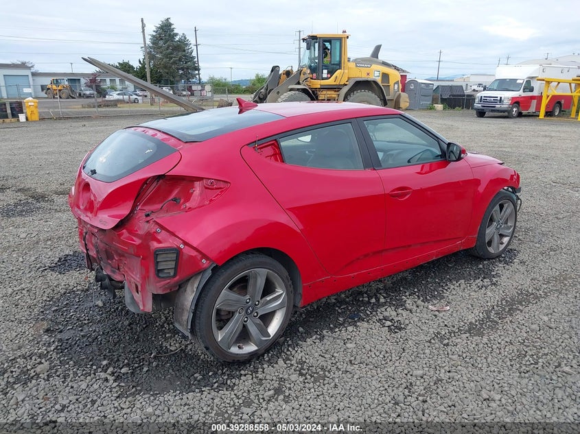 2014 Hyundai Veloster Turbo W/Black VIN: KMHTC6AE5EU196319 Lot: 39288558