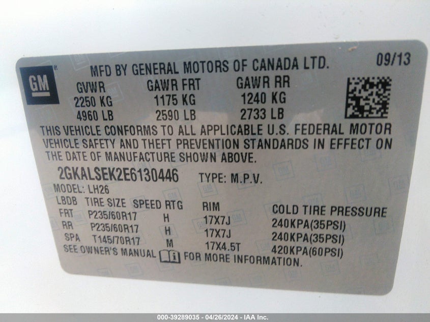 2014 GMC TERRAIN SLT - 2GKALSEK2E6130446