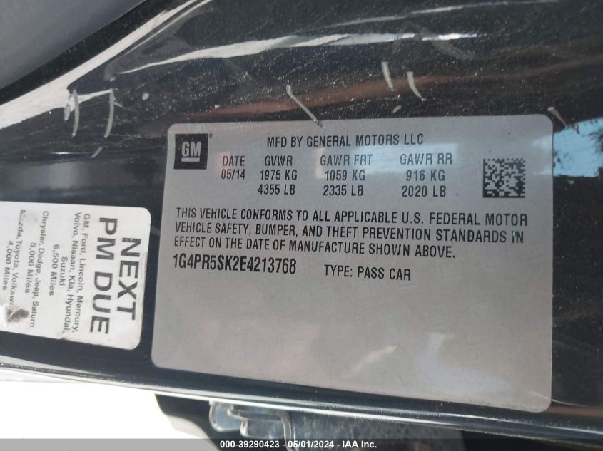 1G4PR5SK2E4213768 2014 Buick Verano Convenience Group