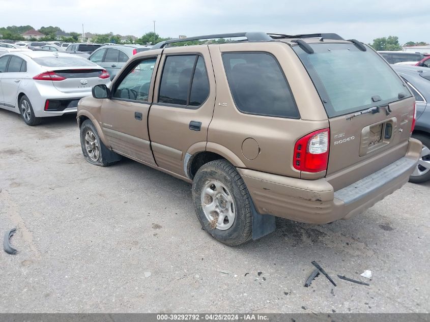 2001 Isuzu Rodeo Ls 3.2L V6/Lse 3.2L V6/S 3.2L V6 VIN: 4S2CK58W814311817 Lot: 39292792