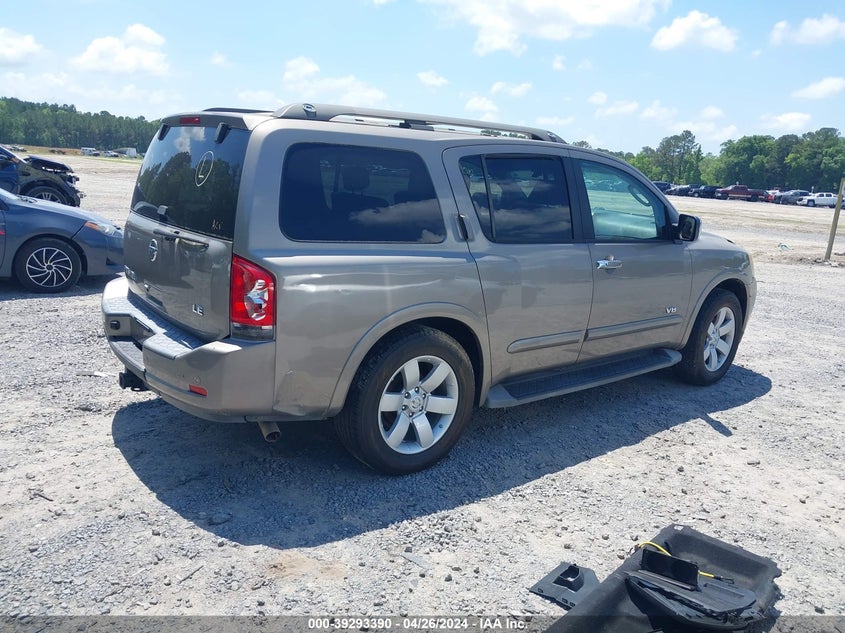 2008 Nissan Armada Le VIN: 5N1BA08D48N601077 Lot: 39293390