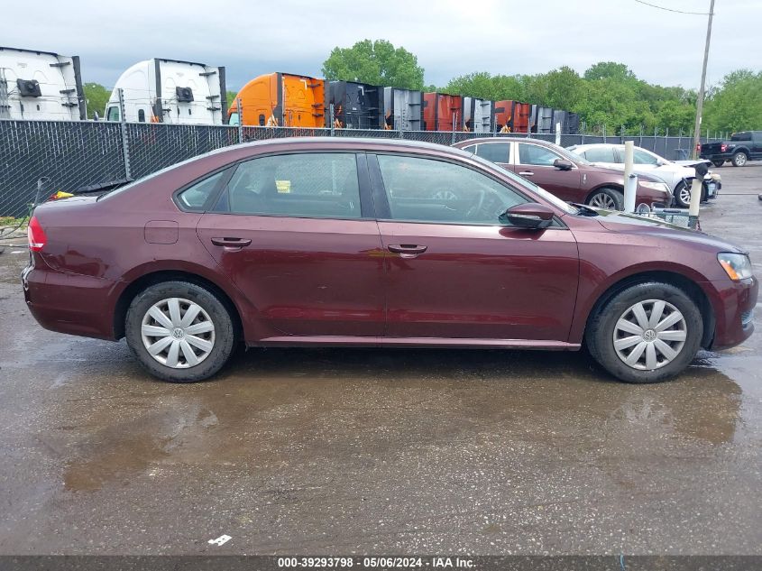 2012 Volkswagen Passat 2.5L S VIN: 1VWAP7A34CC073406 Lot: 39293798