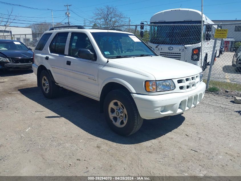 2002 Isuzu Rodeo Ls 3.2L/Lse 3.2L V6/S/S 3.2L V6 VIN: 4S2DM58W724315938 Lot: 39294070