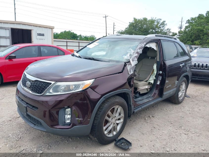 2015 Kia Sorento Lx VIN: 5XYKT3A63FG622762 Lot: 39294346