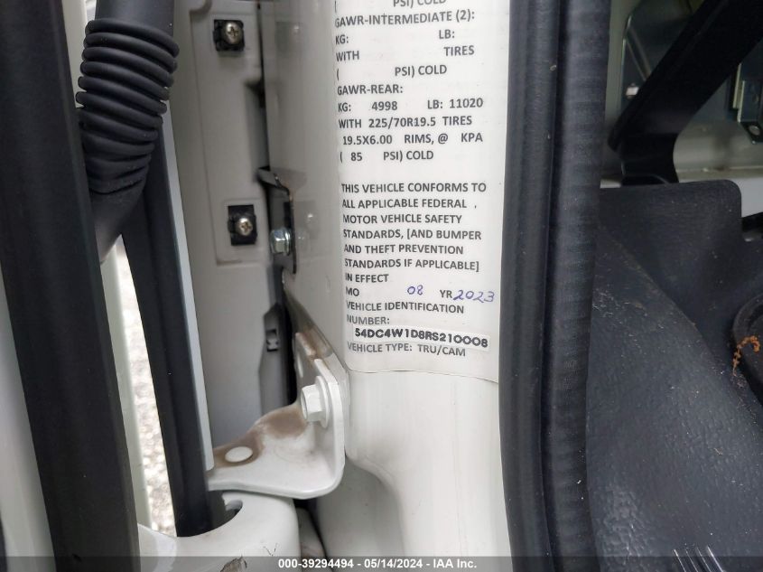 2024 Isuzu Npr Hd VIN: 54DC4W1D8RS210008 Lot: 39294494