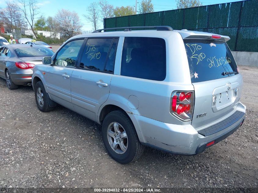 2007 Honda Pilot Ex-L VIN: 2HKYF18527H508796 Lot: 39294832