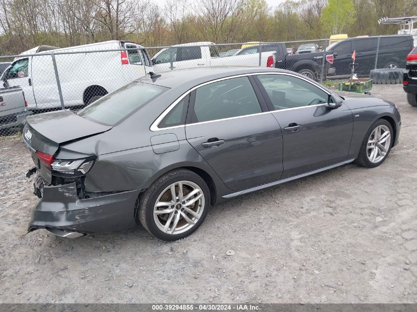 WAUEAAF49NN012836 Audi A4 PREMIUM PLUS 45 TFSI S LINE QUATTRO S TRONIC 4