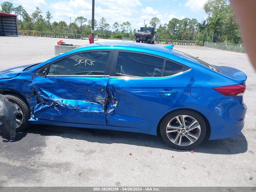 VIN KMHD84LF9JU599696 2018 HYUNDAI ELANTRA LIMITED