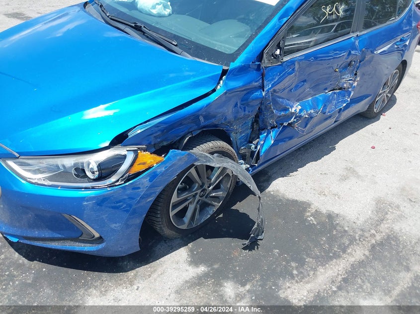 VIN KMHD84LF9JU599696 2018 HYUNDAI ELANTRA LIMITED