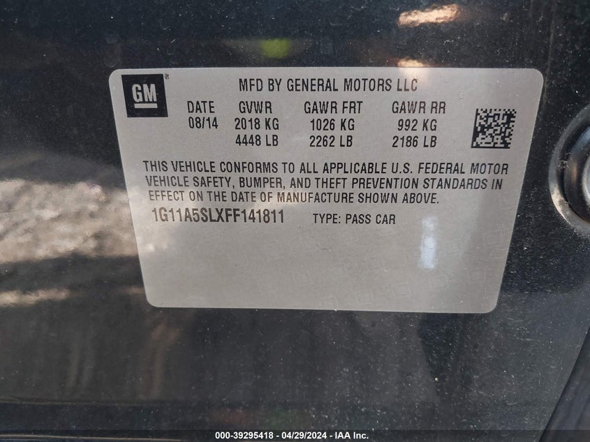 2015 CHEVROLET MALIBU LS - 1G11A5SLXFF141811