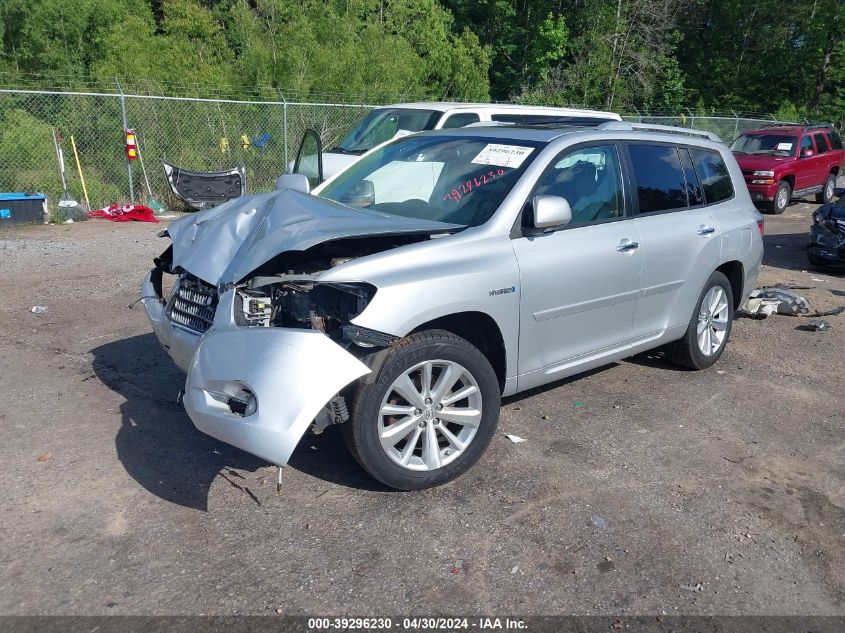 2009 Toyota Highlander Hybrid Limited VIN: JTEEW44A592028629 Lot: 39296230