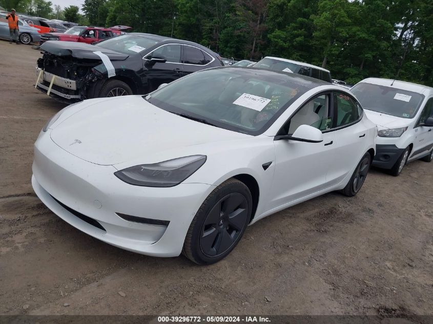 2022 Tesla Model 3 Rear-Wheel Drive VIN: 5YJ3E1EA0NF342465 Lot: 39296772