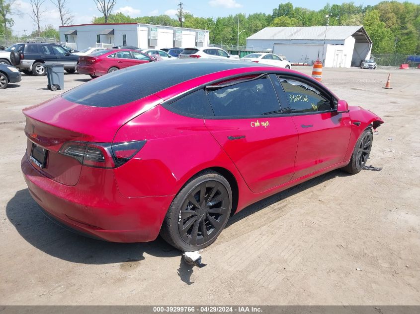 2022 Tesla Model 3 Rear-Wheel Drive VIN: 5YJ3E1EA9NF185860 Lot: 39299766