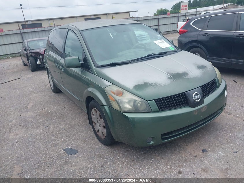2004 Nissan Quest 3.5 S VIN: 5N1BV28U24N303928 Lot: 39300353