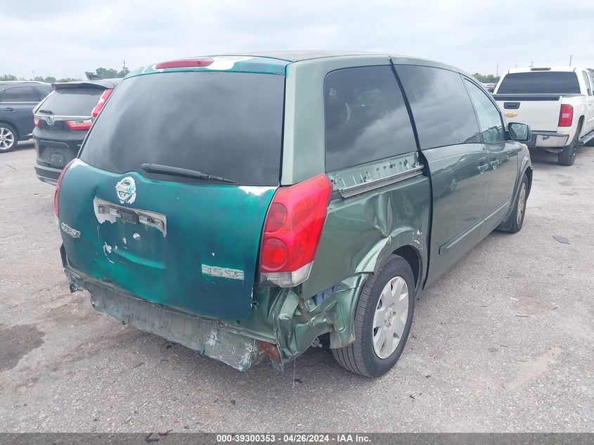 2004 Nissan Quest 3.5 S VIN: 5N1BV28U24N303928 Lot: 39300353