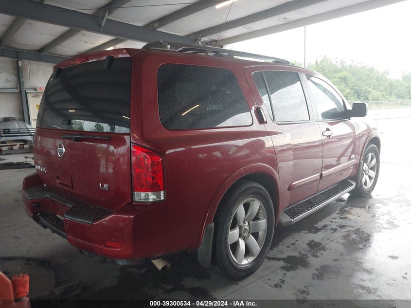 2008 Nissan Armada Le VIN: 5N1BA08D58N608085 Lot: 39300534