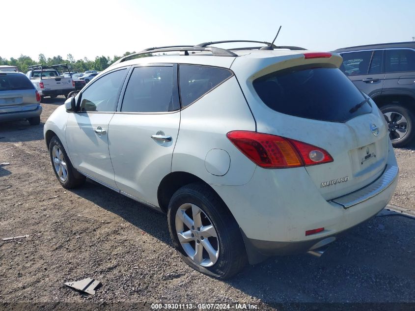 2010 Nissan Murano Sl VIN: JN8AZ1MU2AW007919 Lot: 39301113