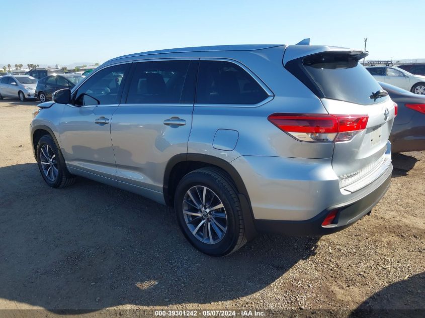 2017 Toyota Highlander Xle VIN: 5TDKZRFH2HS513355 Lot: 39301242