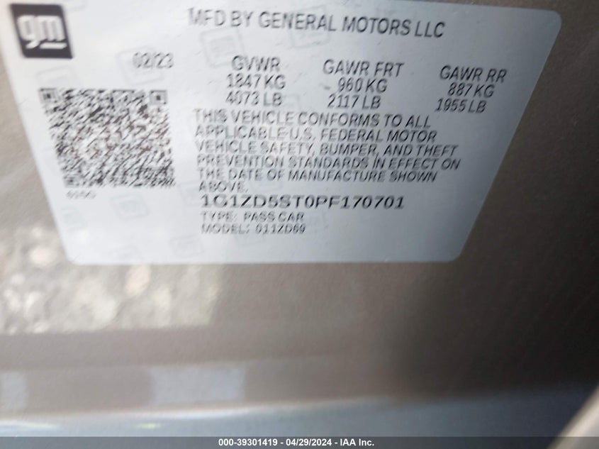 2023 CHEVROLET MALIBU FWD 1LT - 1G1ZD5ST0PF170701