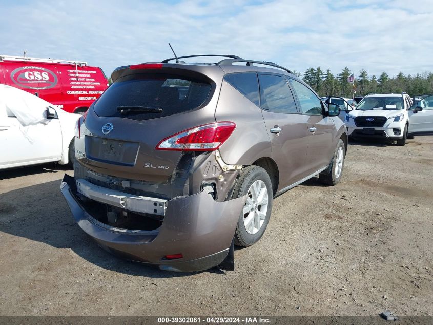 2012 Nissan Murano Sl VIN: JN8AZ1MW5CW215460 Lot: 39302081