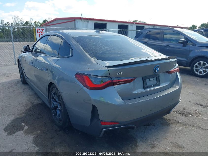 2023 BMW I4 Edrive35 VIN: WBY43AW03PFP76344 Lot: 39302339