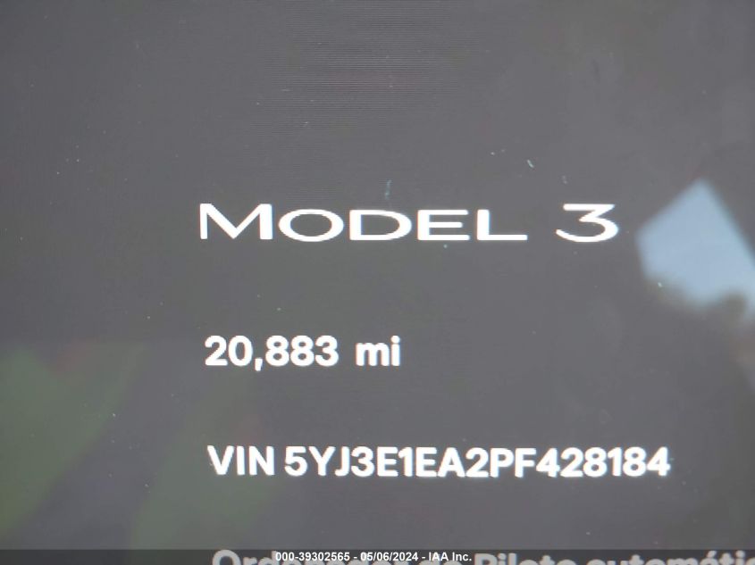 2023 TESLA MODEL 3 REAR-WHEEL DRIVE - 5YJ3E1EA2PF428184