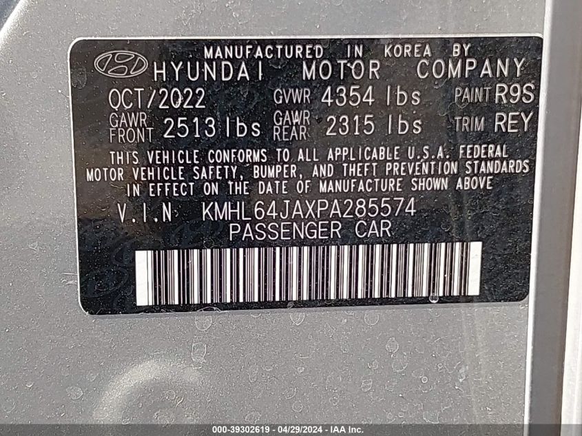 KMHL64JAXPA285574 | 2023 HYUNDAI SONATA