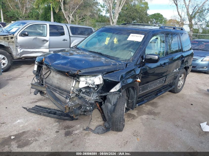 2006 Honda Pilot Ex-L VIN: 5FNYF18776B021673 Lot: 39304381