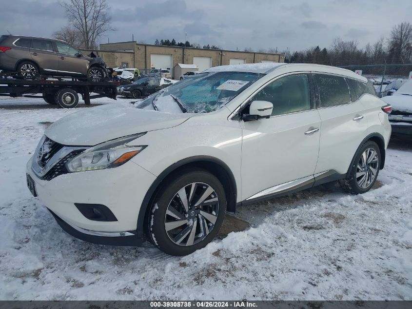 2016 Nissan Murano Platinum VIN: 5N1AZ2MH6GN168496 Lot: 39305735