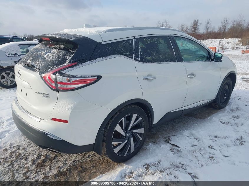 2016 Nissan Murano Platinum VIN: 5N1AZ2MH6GN168496 Lot: 39305735