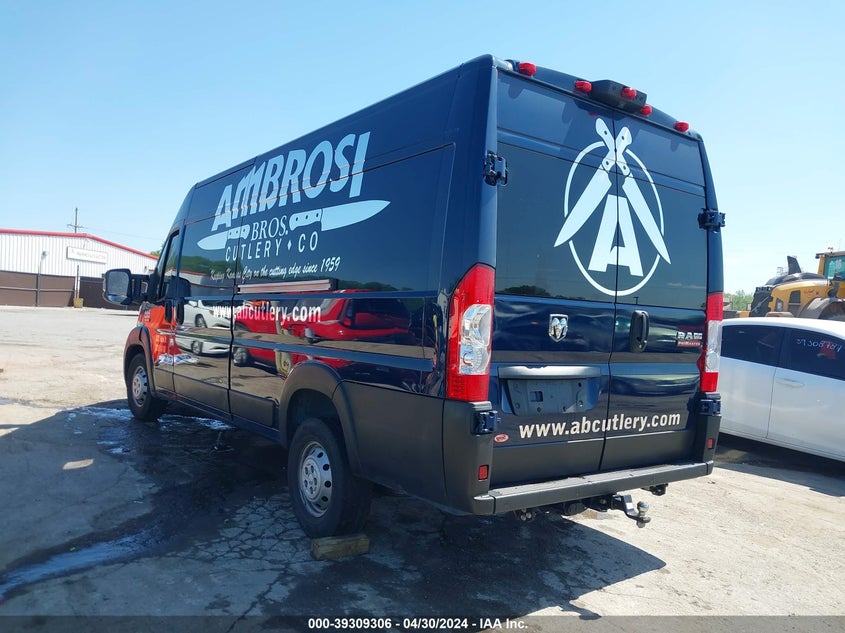 2022 Ram Promaster 3500 Cargo Van High Roof 159 Wb Ext VIN: 3C6MRVJG4NE127792 Lot: 39309306