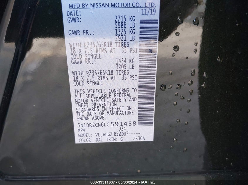2017 KIA SORENTO VIN: 5XYPG4A53HG189079
