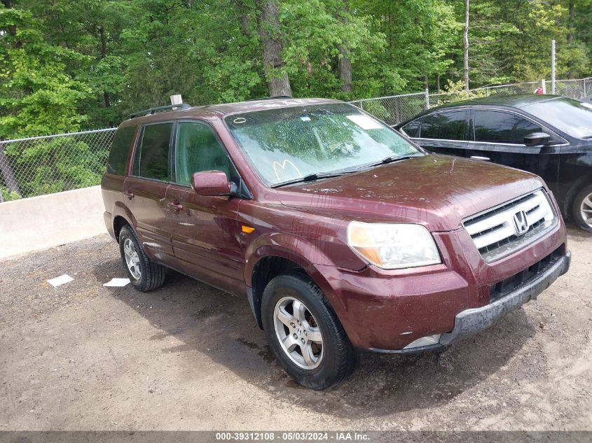 2008 Honda Pilot Ex-L VIN: 5FNYF18658B050339 Lot: 39312108