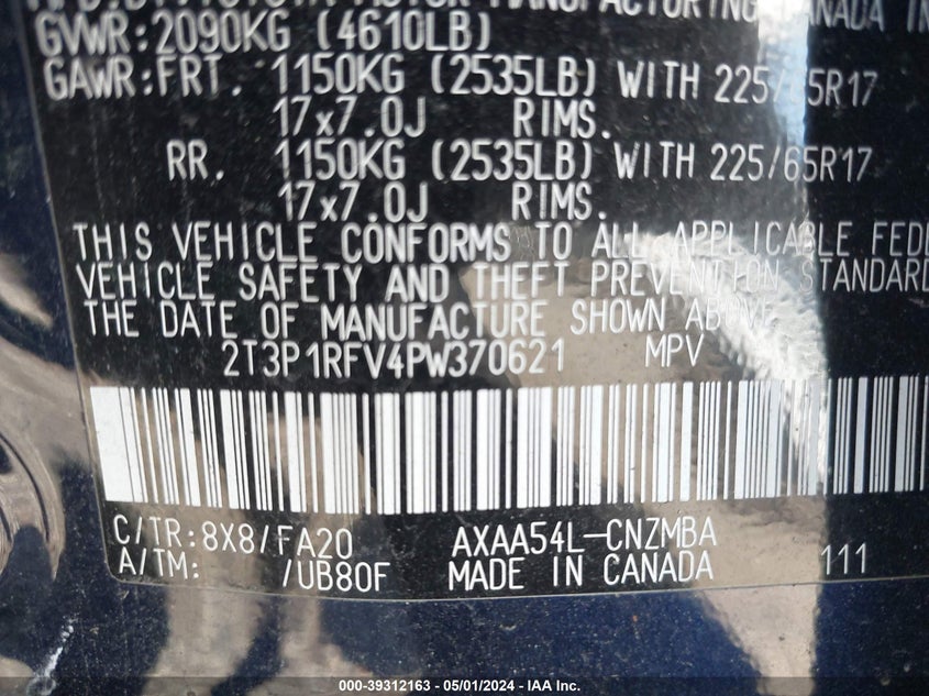 2023 TOYOTA RAV4 XLE - 2T3P1RFV4PW370621