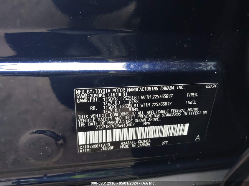 2024 TOYOTA RAV4 XLE - 2T3P1RFV3RW443402