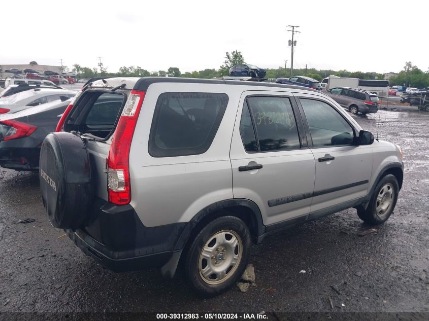 2006 Honda Cr-V Lx VIN: SHSRD78596U443206 Lot: 39312983