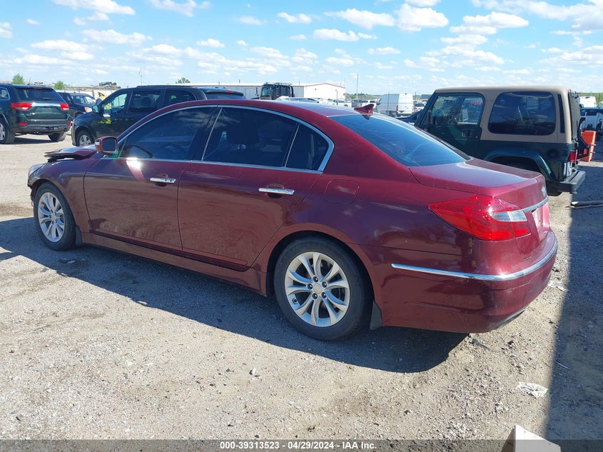 2012 Hyundai Genesis 3.8 VIN: KMHGC4DD8CU189600 Lot: 39313523