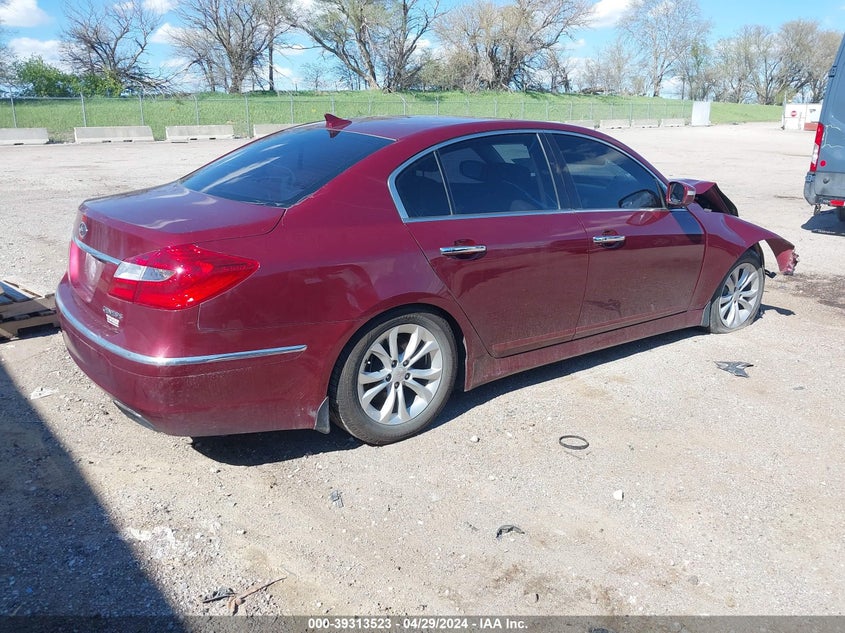 2012 Hyundai Genesis 3.8 VIN: KMHGC4DD8CU189600 Lot: 39313523