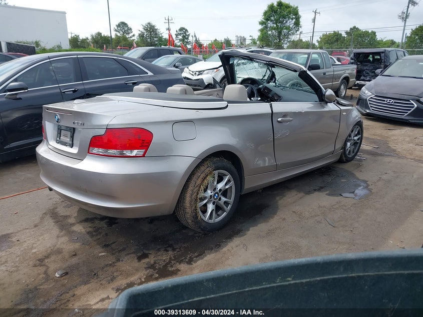 2008 BMW 128I VIN: WBAUL73508VJ74008 Lot: 39313609