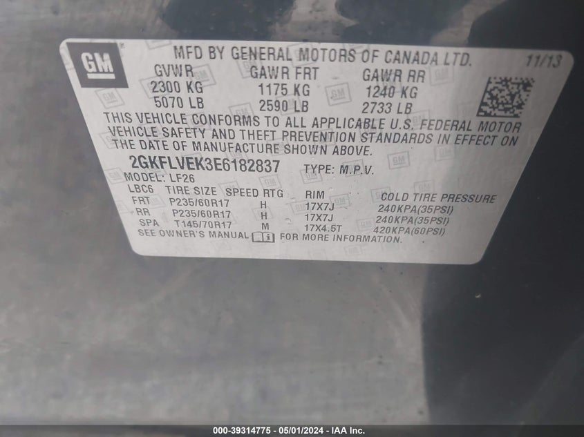 2014 GMC TERRAIN SLE-1 - 2GKFLVEK3E6182837