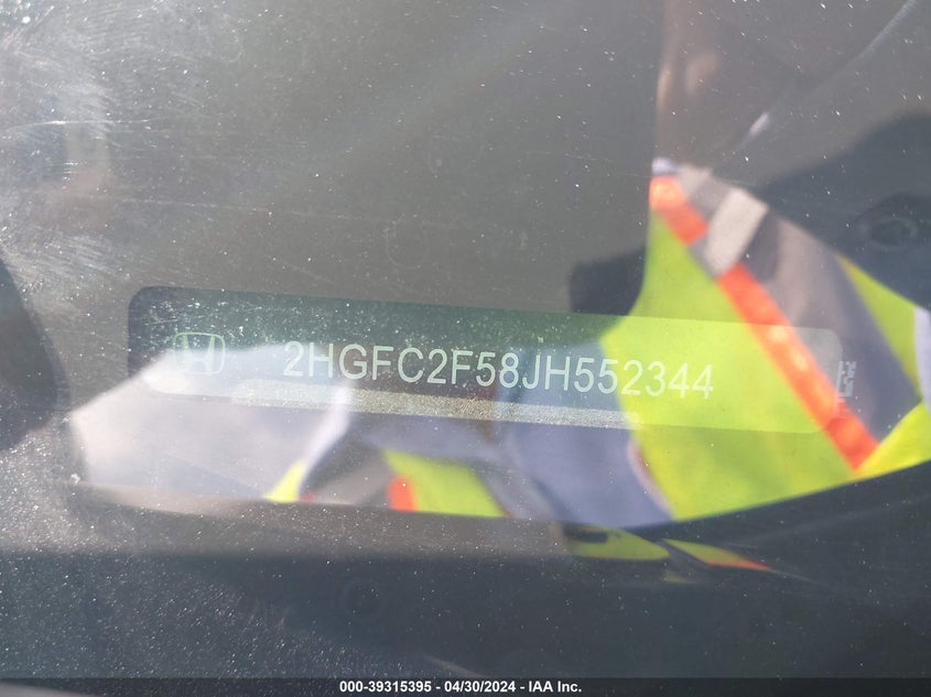VIN 2HGFC2F58JH552344 2018 HONDA CIVIC LX