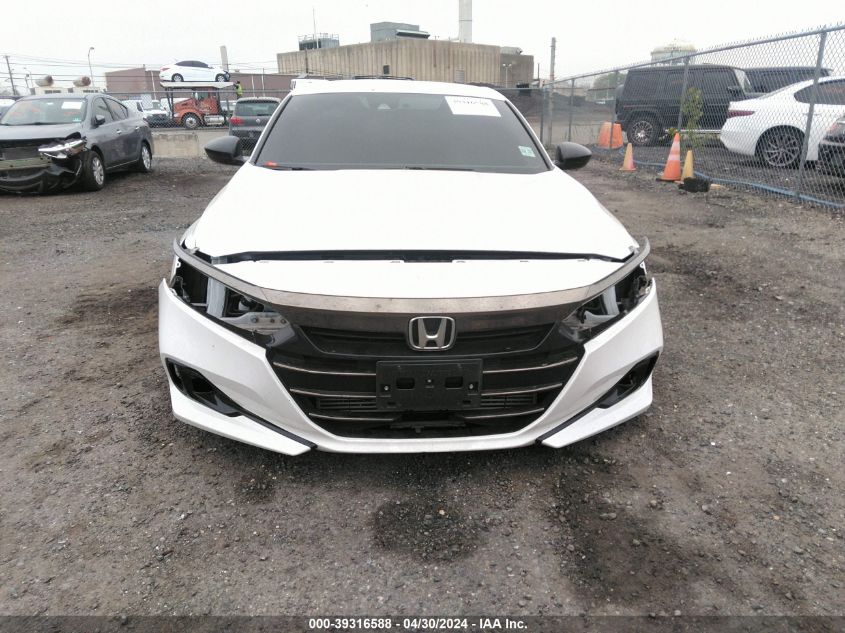 2022 Honda Accord Sport VIN: 1HGCV1F38NA075618 Lot: 39316588