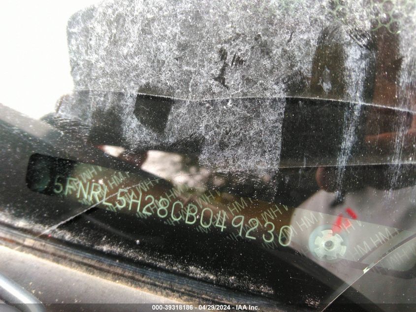 2012 Honda Odyssey Lx VIN: 5FNRL5H28CB049230 Lot: 39318186