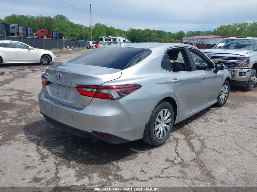 2021 Toyota Camry Le Hybrid VIN: 4T1C31AK5MU550752 Lot: 39318481