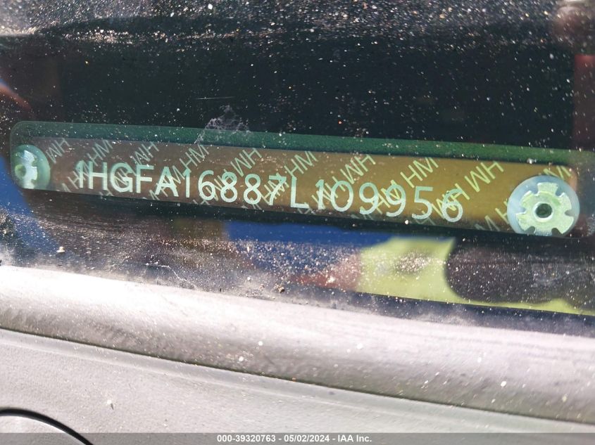 2007 Honda Civic Ex VIN: 1HGFA16887L109956 Lot: 39320763