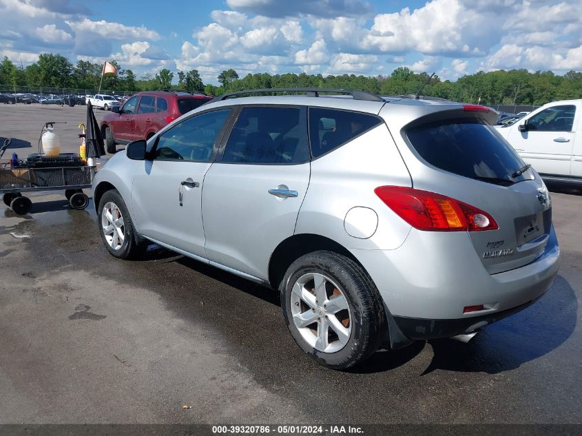 2009 Nissan Murano Sl VIN: JN8AZ18U99W015392 Lot: 39320786