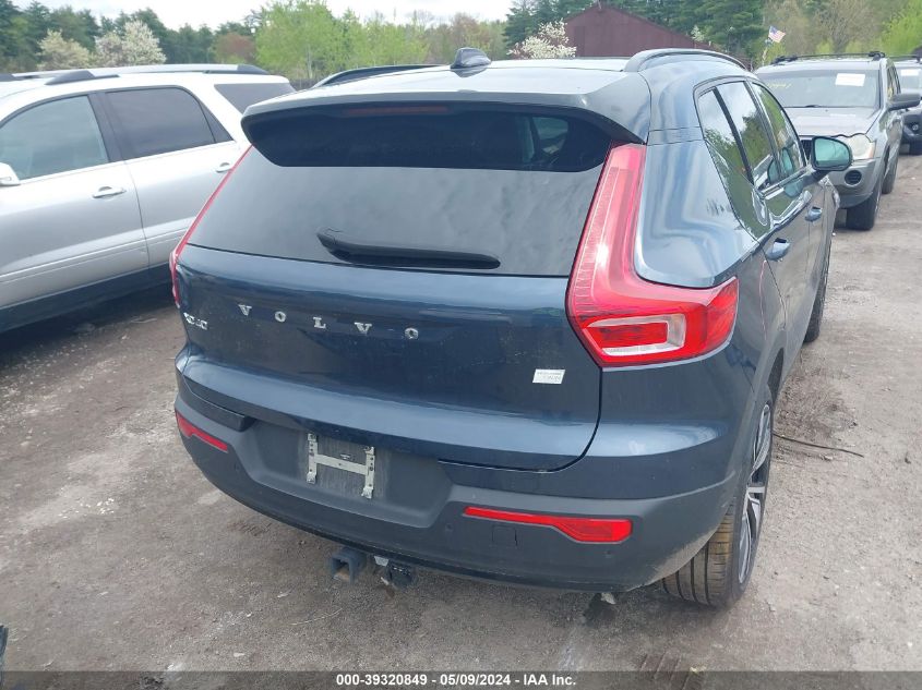 2022 Volvo Xc40 Recharge Pure Electric P8 Twin Ultimate VIN: YV4ED3UB0N2758579 Lot: 39320849