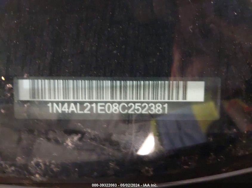 1N4AL21E08C252381 | 2008 NISSAN ALTIMA