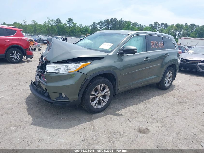 2014 Toyota Highlander Xle V6 VIN: 5TDJKRFH0ES048778 Lot: 39325045